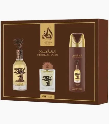 ETERNAL OUD GIFT EDP 100ML + EDP 200ML + PERFUMED SPRAY 200ML LATTAFA PERFUMES